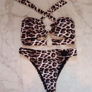 Fashion Nova Animal Print Bikini Set